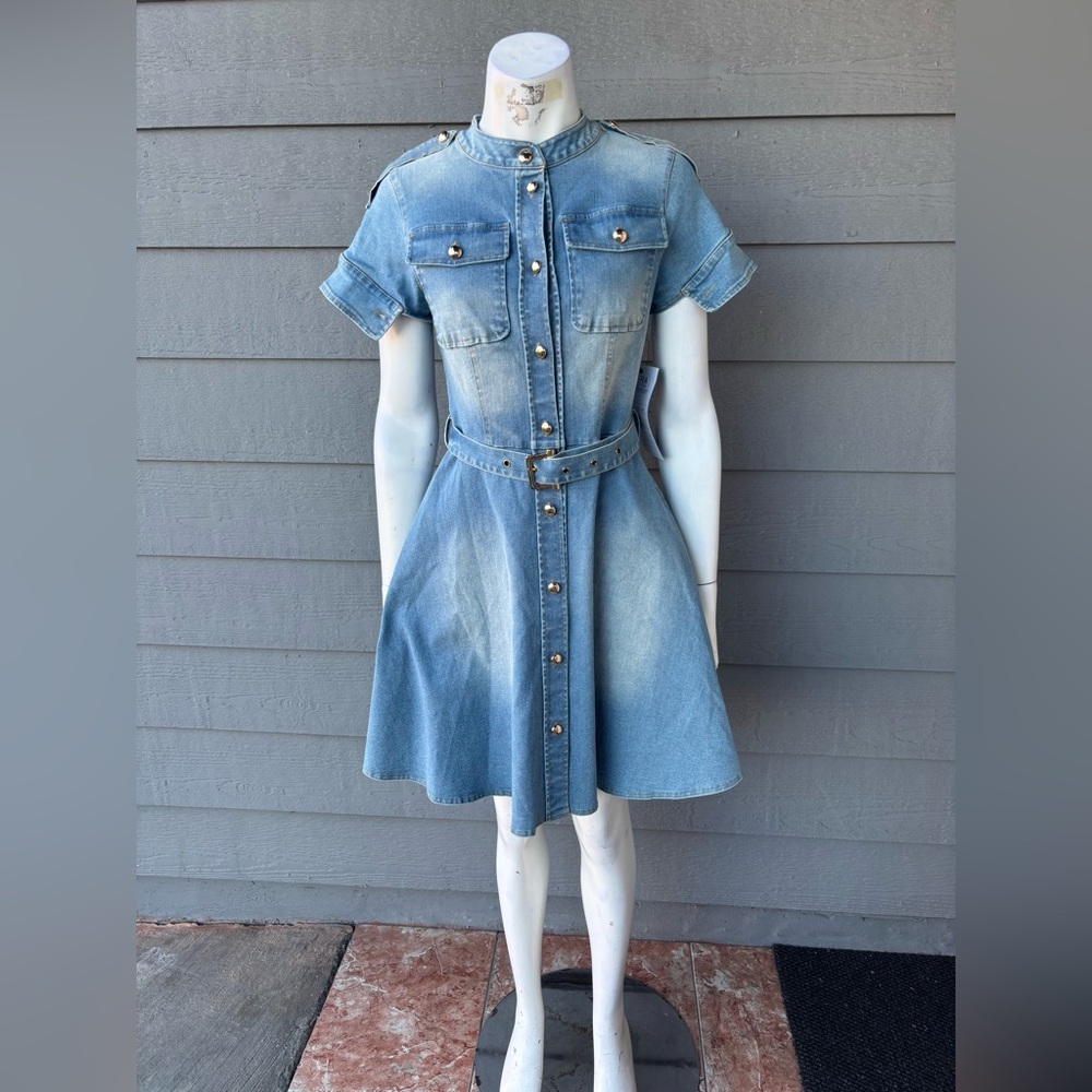 Hera Collection Blue Denim Strapless Dress